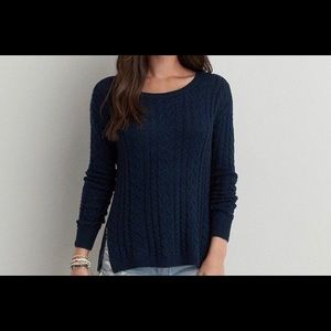 American Eagle Navy Cable Knit Sweater